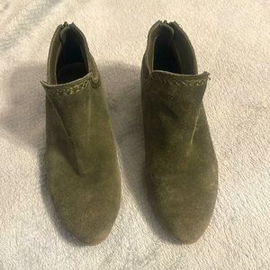 Violet and Red Karen Whipstitch Suede Booties